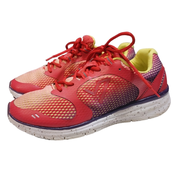 Vionic Red Yellow 335 Elation 1 Mesh Athletic Orthodic Trainers Womens Size 8.5 - Picture 4 of 11